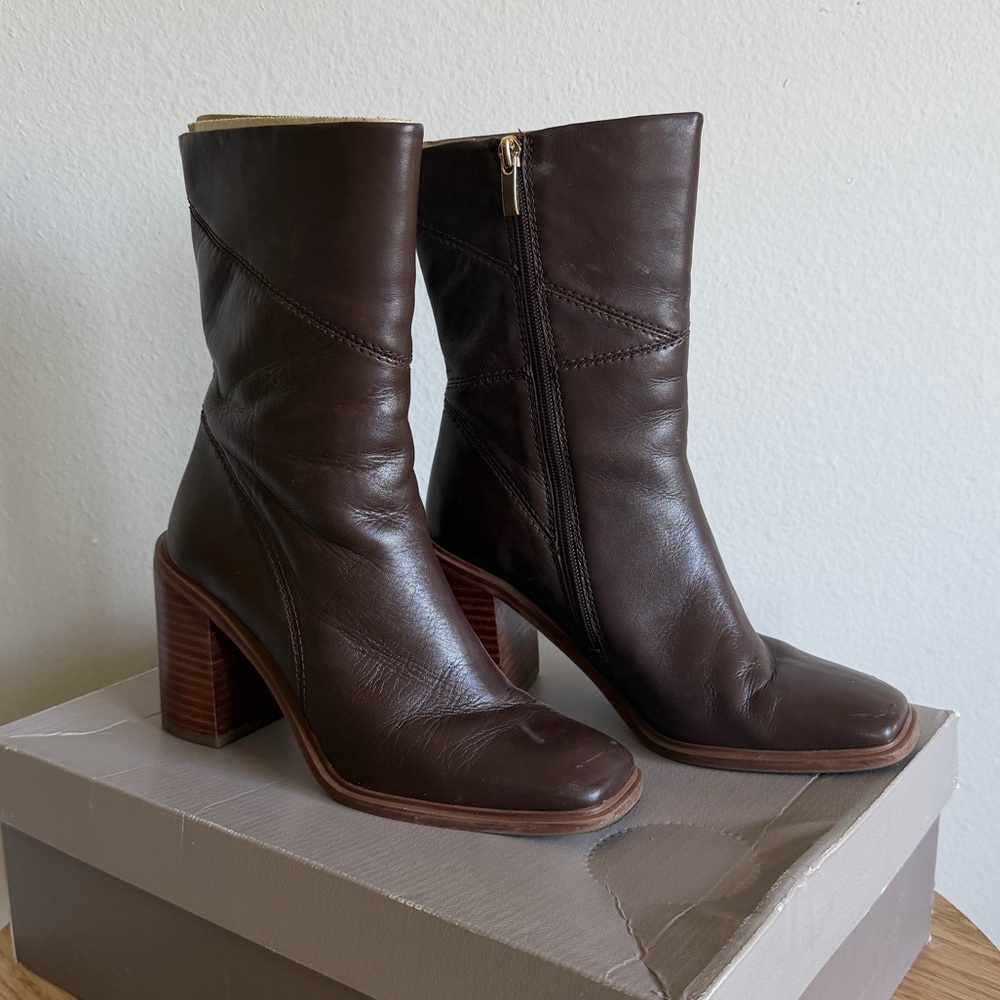 Brown Leather Ankle Boots